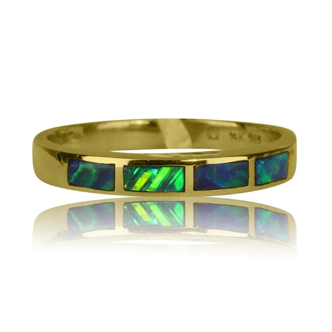 14kt Yellow Gold Opal inlay ring - Masterpiece Jewellery Opal & Gems Sydney Australia | Online Shop