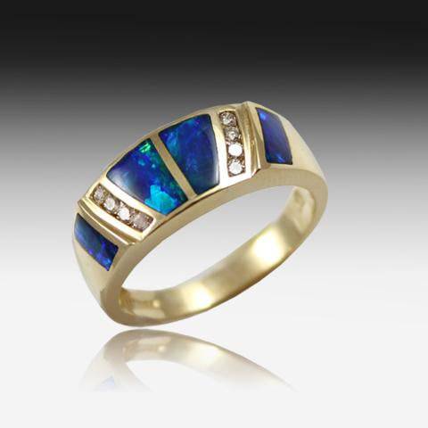 14kt Yellow Gold Opal ring - Masterpiece Jewellery Opal & Gems Sydney Australia | Online Shop