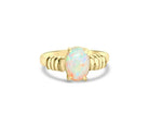 14kt Yellow Gold White Opal solitaire ring - Masterpiece Jewellery Opal & Gems Sydney Australia | Online Shop