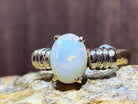 14kt Yellow Gold White Opal solitaire ring - Masterpiece Jewellery Opal & Gems Sydney Australia | Online Shop