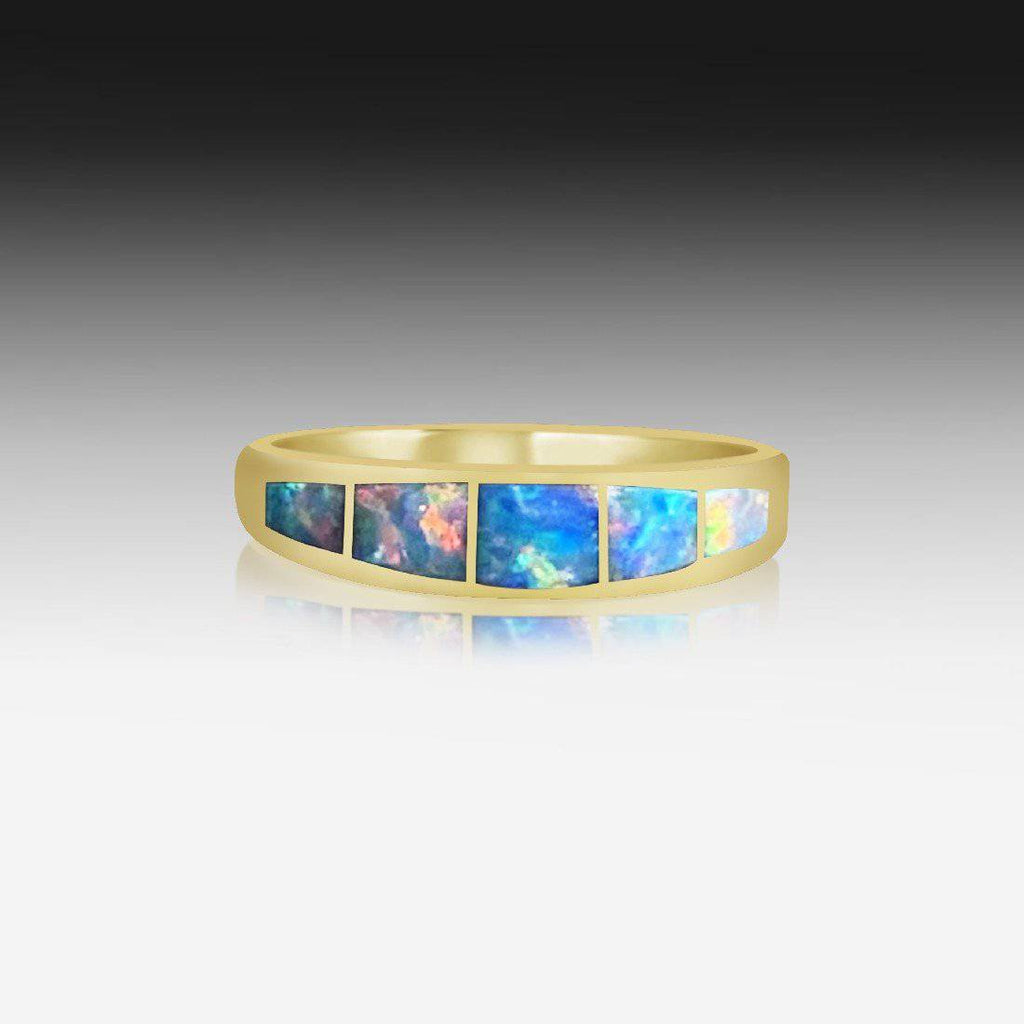 14Y opal inlay graduate ring - Masterpiece Jewellery Opal & Gems Sydney Australia | Online Shop