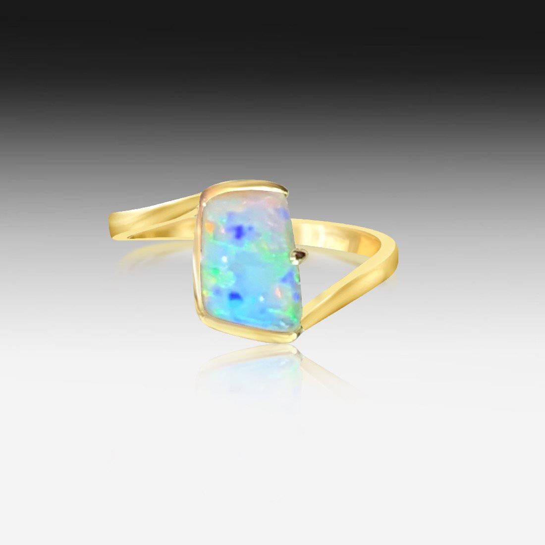 14Y Opal solitaire ring - Masterpiece Jewellery Opal & Gems Sydney Australia | Online Shop
