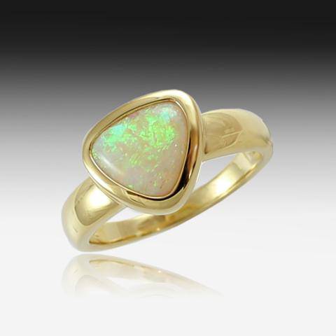 18K GOLD CRYSTAL OPAL RING - Masterpiece Jewellery Opal & Gems Sydney Australia | Online Shop