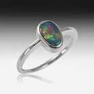 18kt Black Opal ring - Masterpiece Jewellery Opal & Gems Sydney Australia | Online Shop