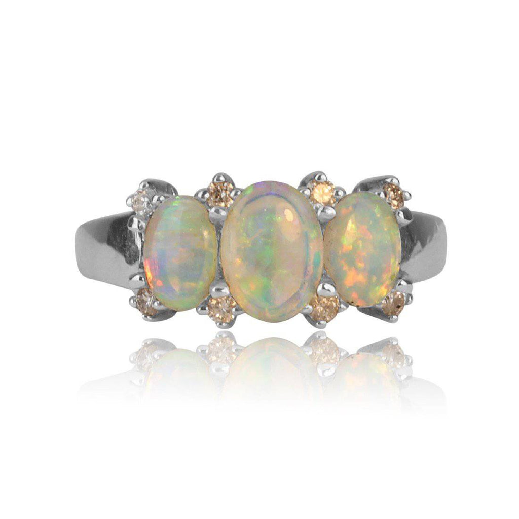 18kt Gold Opal and Diamond ring - Masterpiece Jewellery Opal & Gems Sydney Australia | Online Shop