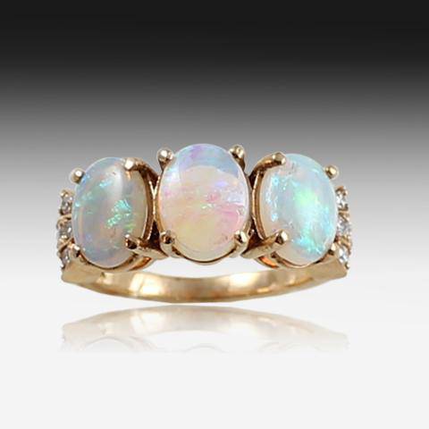 18kt Rose Gold Opal ring - Masterpiece Jewellery Opal & Gems Sydney Australia | Online Shop