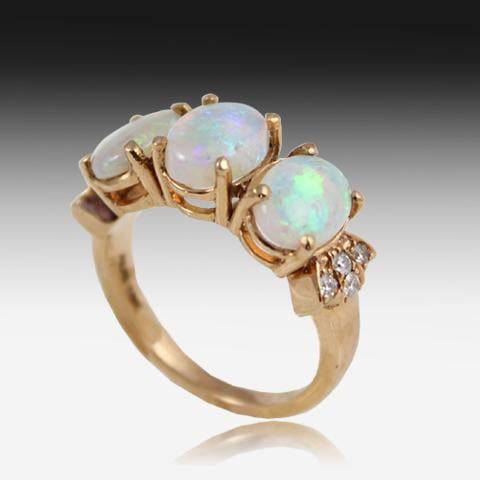 18kt Rose Gold Opal ring - Masterpiece Jewellery Opal & Gems Sydney Australia | Online Shop