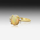 18kt Rose Gold White Opal diamond ring - Masterpiece Jewellery Opal & Gems Sydney Australia | Online Shop