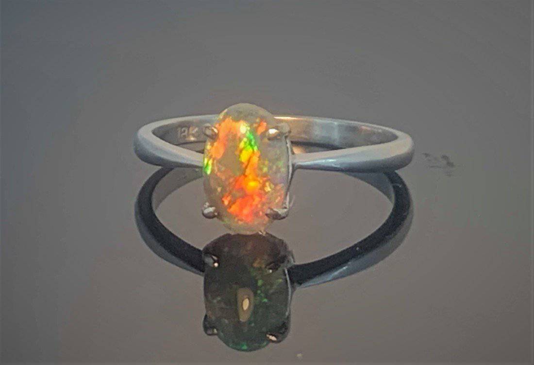 18kt White Gold Black Opal ring - Masterpiece Jewellery Opal & Gems Sydney Australia | Online Shop