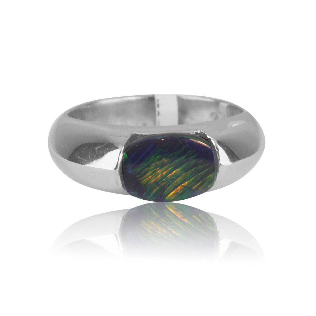 18kt White Gold Black Opal ring - Masterpiece Jewellery Opal & Gems Sydney Australia | Online Shop