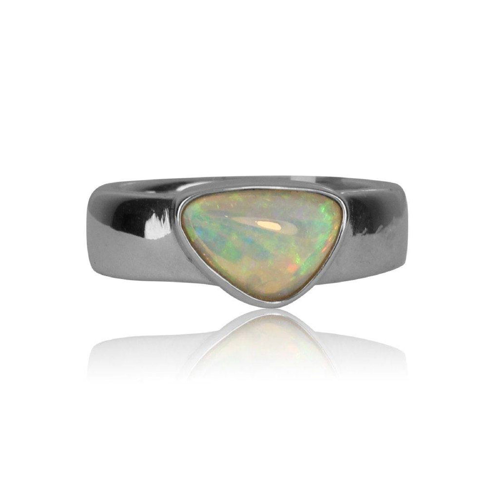 18kt White Gold Crystal Opal ring - Masterpiece Jewellery Opal & Gems Sydney Australia | Online Shop