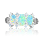 18kt White Gold Opal and DIamond ring - Masterpiece Jewellery Opal & Gems Sydney Australia | Online Shop
