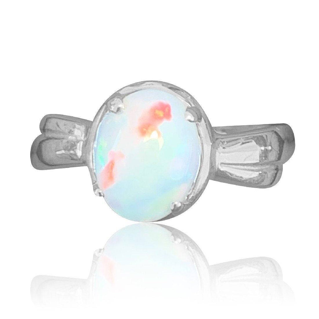18kt White Gold Opal ring - Masterpiece Jewellery Opal & Gems Sydney Australia | Online Shop