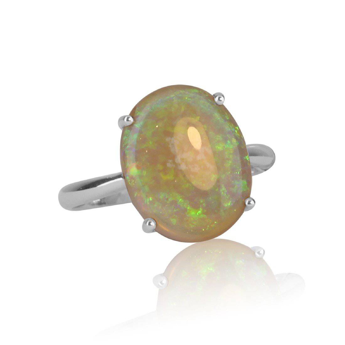 18kt White Gold Opal ring - Masterpiece Jewellery Opal & Gems Sydney Australia | Online Shop