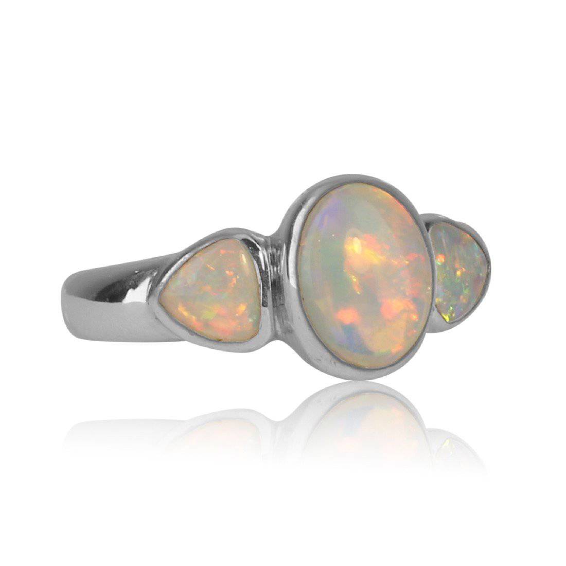 18kt White Gold Opal ring - Masterpiece Jewellery Opal & Gems Sydney Australia | Online Shop