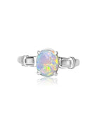 18kt White Gold solitaire Black Opal ring - Masterpiece Jewellery Opal & Gems Sydney Australia | Online Shop