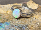 18kt White Gold solitaire Black Opal ring - Masterpiece Jewellery Opal & Gems Sydney Australia | Online Shop