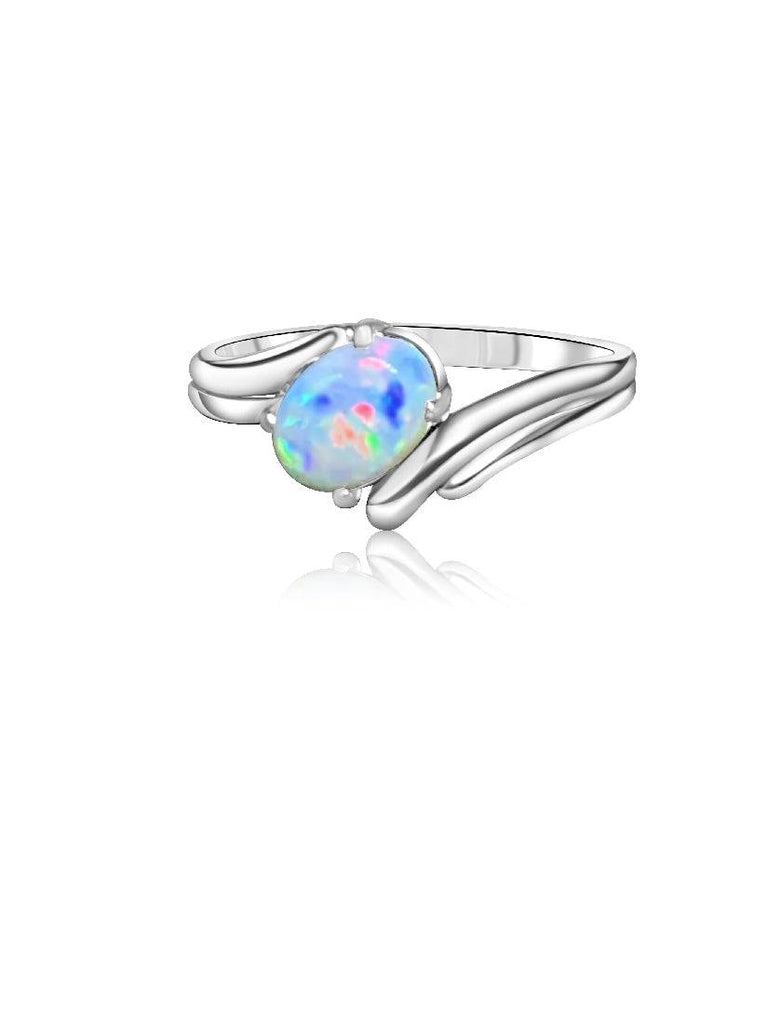 18kt White Gold White Fire Opal ring - Masterpiece Jewellery Opal & Gems Sydney Australia | Online Shop