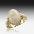 18kt White Opal and Diamond ring - Masterpiece Jewellery Opal & Gems Sydney Australia | Online Shop