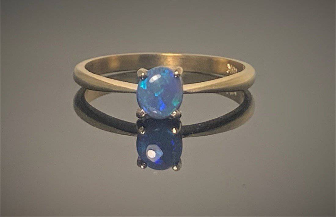 18kt Yellow Gold Black Opal ring - Masterpiece Jewellery Opal & Gems Sydney Australia | Online Shop