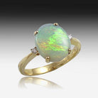 18KT YELLOW GOLD BLACK OPAL RING - Masterpiece Jewellery Opal & Gems Sydney Australia | Online Shop