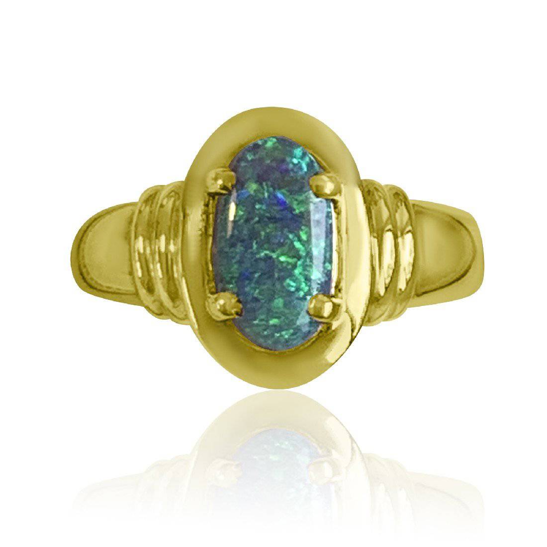 18kt Yellow Gold Black Opal ring - Masterpiece Jewellery Opal & Gems Sydney Australia | Online Shop