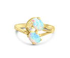 18kt Yellow Gold double White Opal ring - Masterpiece Jewellery Opal & Gems Sydney Australia | Online Shop
