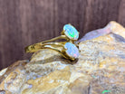 18kt Yellow Gold double White Opal ring - Masterpiece Jewellery Opal & Gems Sydney Australia | Online Shop