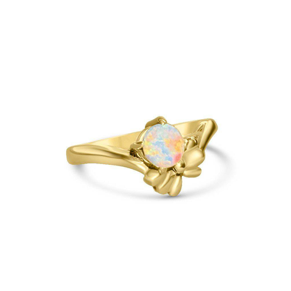 18kt Yellow Gold fancy solitaire Black Opal ring - Masterpiece Jewellery Opal & Gems Sydney Australia | Online Shop