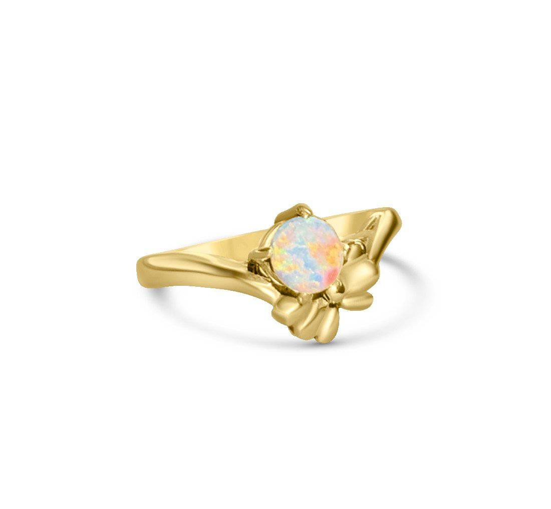 18kt Yellow Gold fancy solitaire Black Opal ring - Masterpiece Jewellery Opal & Gems Sydney Australia | Online Shop