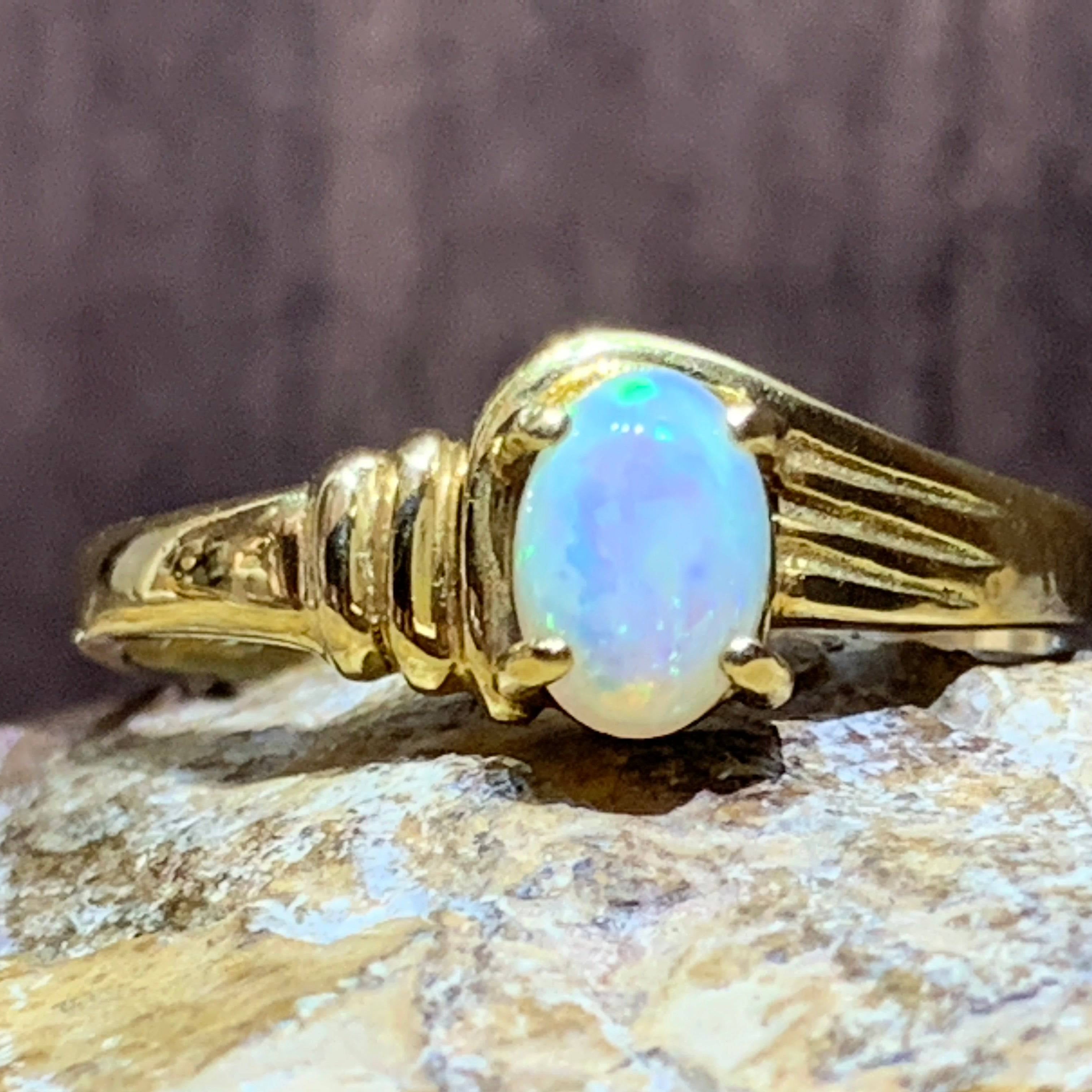 18kt Yellow Gold fancy solitaire ring - Masterpiece Jewellery Opal & Gems Sydney Australia | Online Shop