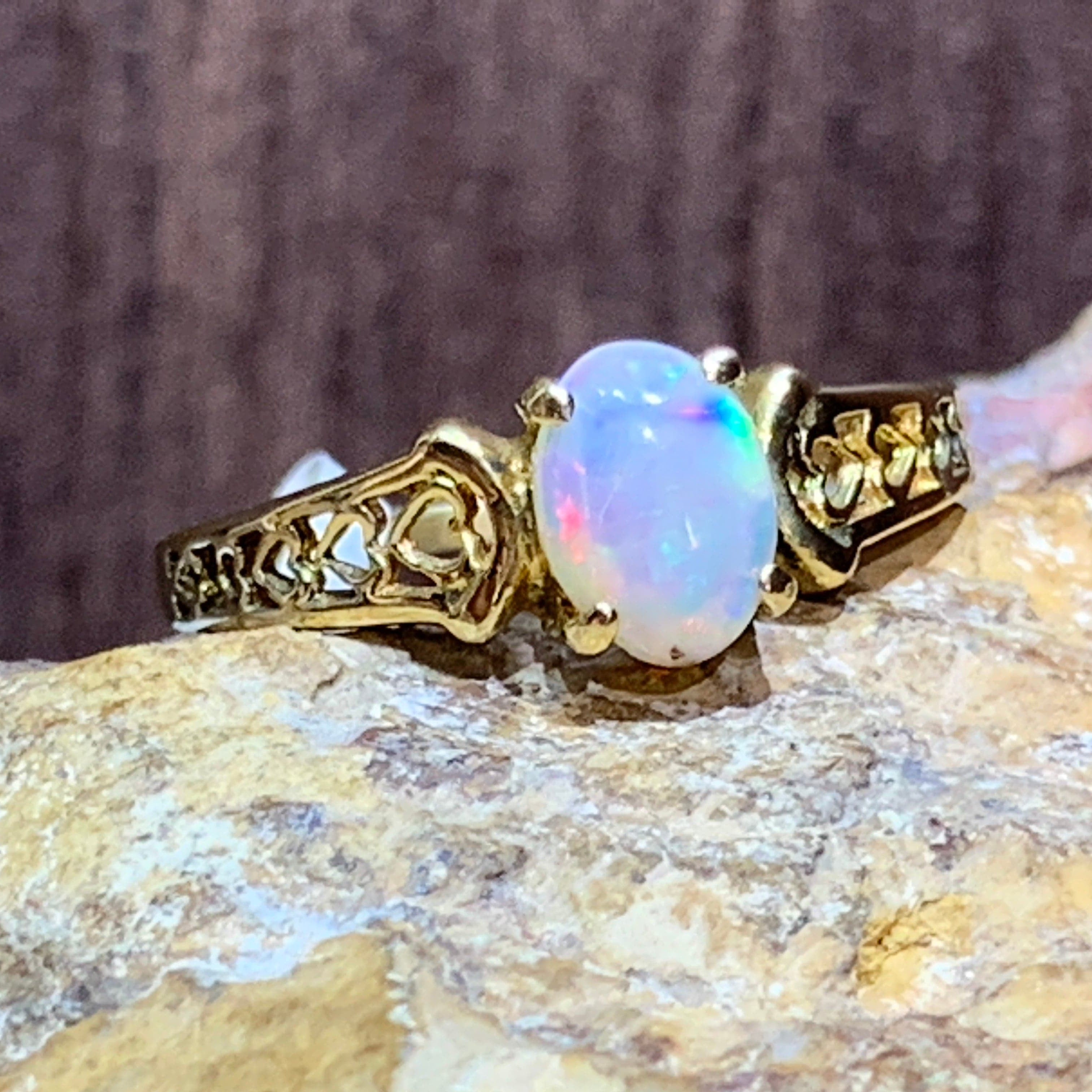 18kt Yellow Gold Opal ring - Masterpiece Jewellery Opal & Gems Sydney Australia | Online Shop