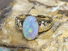 18kt Yellow Gold ring set with Black Opal and Diamonds - Masterpiece Jewellery Opal & Gems Sydney Australia | Online Shop