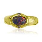 18kt Yellow Gold ring with Black Opal - Masterpiece Jewellery Opal & Gems Sydney Australia | Online Shop