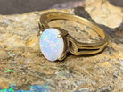 18kt Yellow Gold Solitaire Opal ring - Masterpiece Jewellery Opal & Gems Sydney Australia | Online Shop