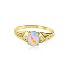 18kt Yellow Gold vintage Opal and Diamond ring - Masterpiece Jewellery Opal & Gems Sydney Australia | Online Shop