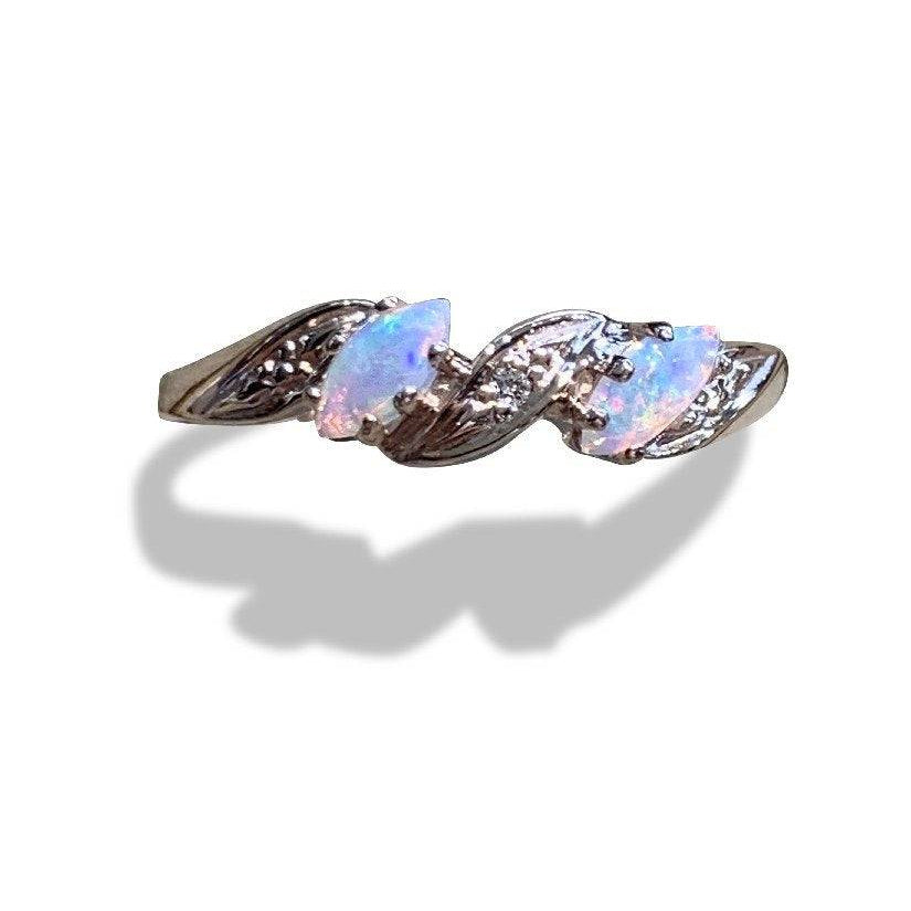 9kt Rose Gold Opal and diamond ring - Masterpiece Jewellery Opal & Gems Sydney Australia | Online Shop