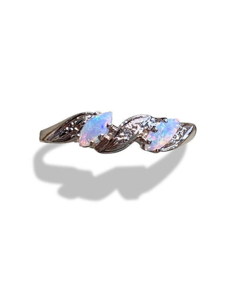 9kt Rose Gold Opal and diamond ring - Masterpiece Jewellery Opal & Gems Sydney Australia | Online Shop