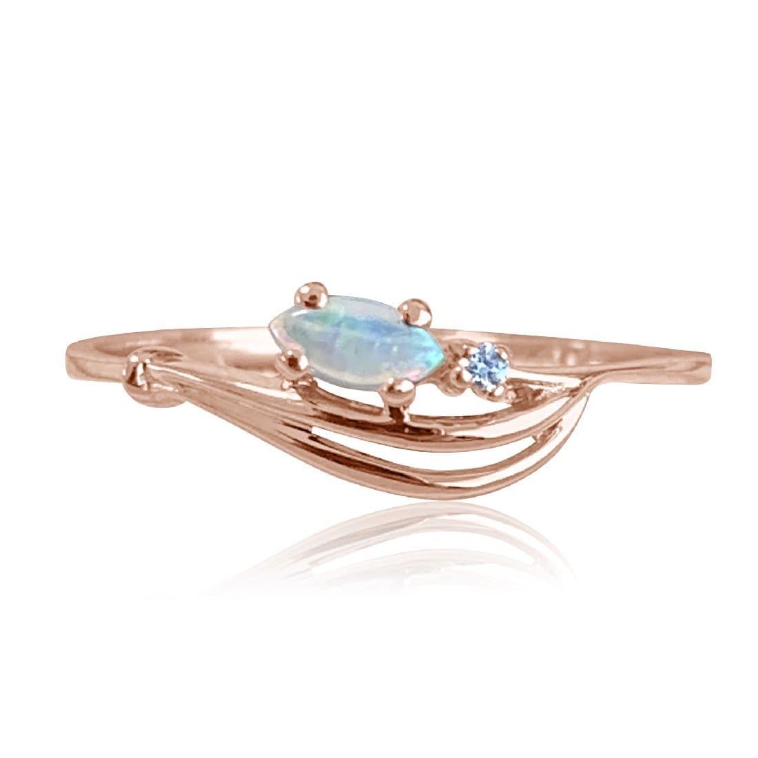 9kt Rose Gold ring Opal and Diamond ring - Masterpiece Jewellery Opal & Gems Sydney Australia | Online Shop
