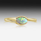 9kt Yellow Gold Black Opal ring - Masterpiece Jewellery Opal & Gems Sydney Australia | Online Shop