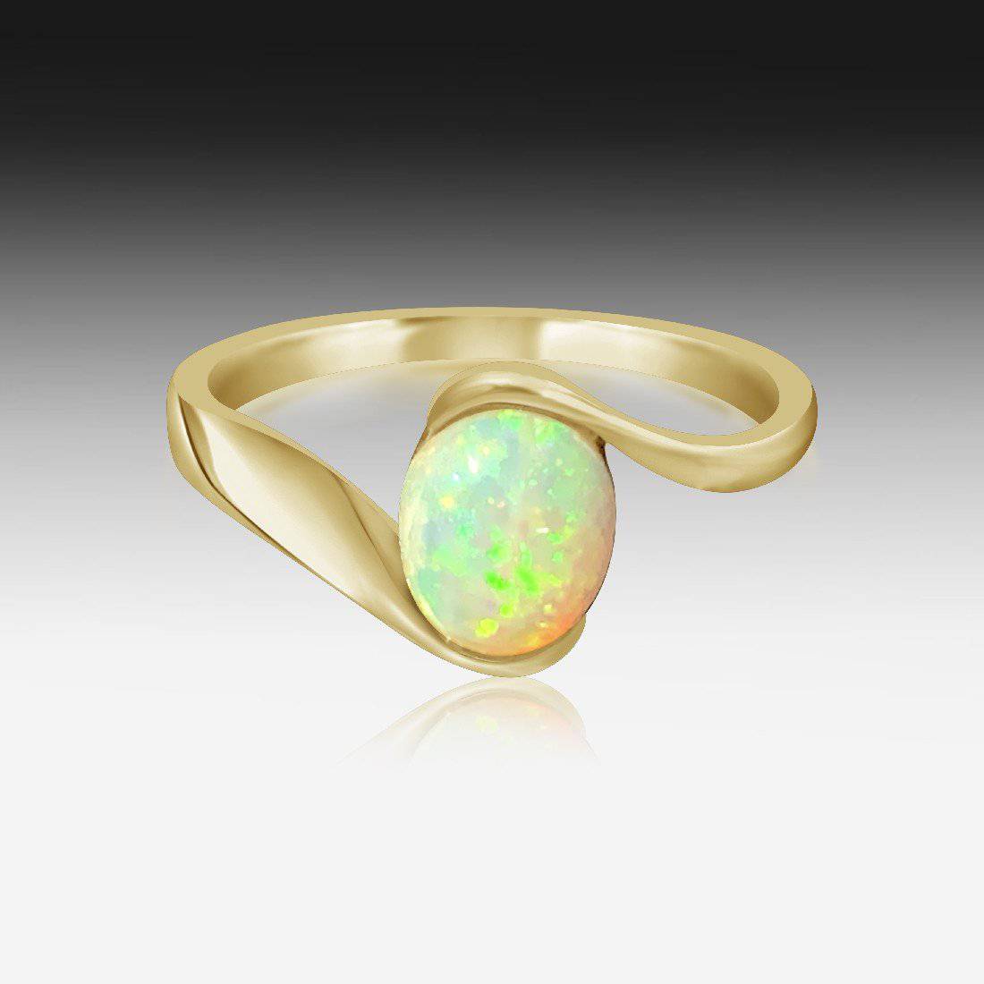 9kt Yellow Gold Opal ring - Masterpiece Jewellery Opal & Gems Sydney Australia | Online Shop