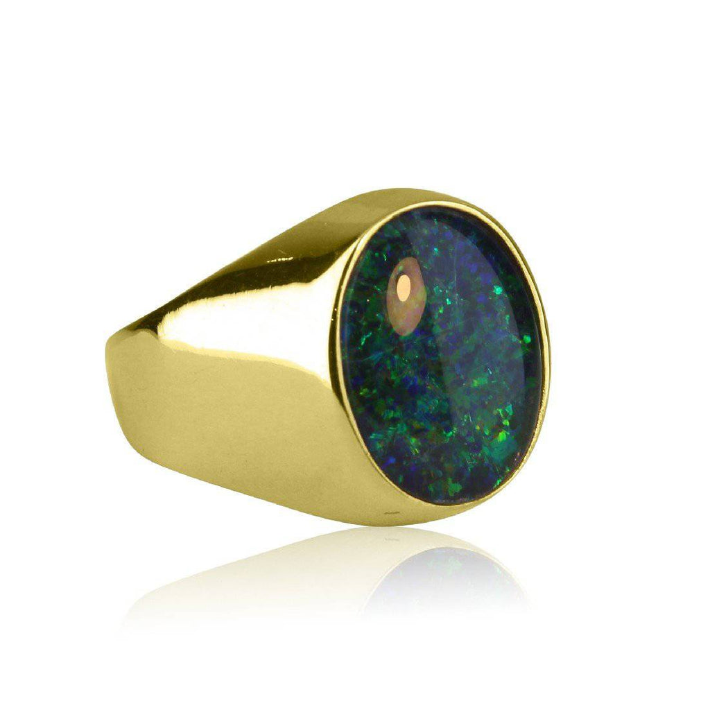 9kt Yellow Gold Opal triplet ring - Masterpiece Jewellery Opal & Gems Sydney Australia | Online Shop