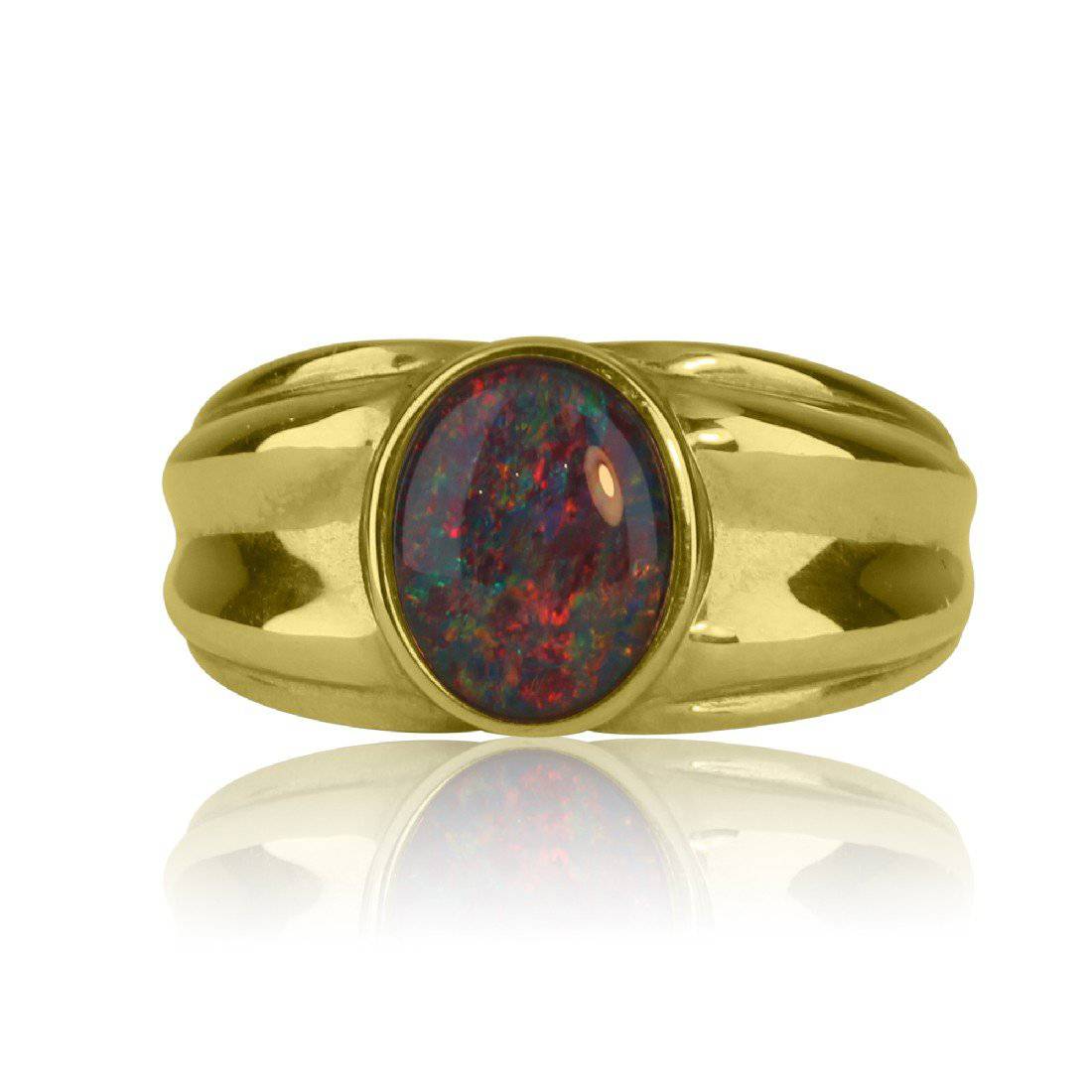 9kt Yellow Gold Triplet Opal ring - Masterpiece Jewellery Opal & Gems Sydney Australia | Online Shop