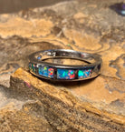 14kt White Gold Opal band - Masterpiece Jewellery Opal & Gems Sydney Australia | Online Shop