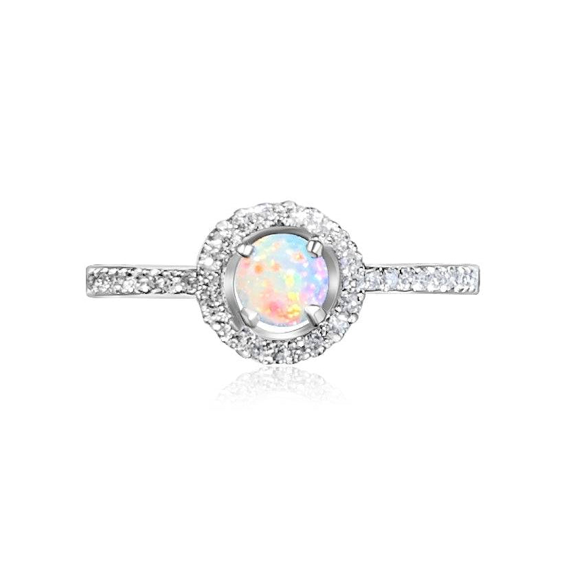 18kt White Gold Diamond and Opal ring - Masterpiece Jewellery Opal & Gems Sydney Australia | Online Shop
