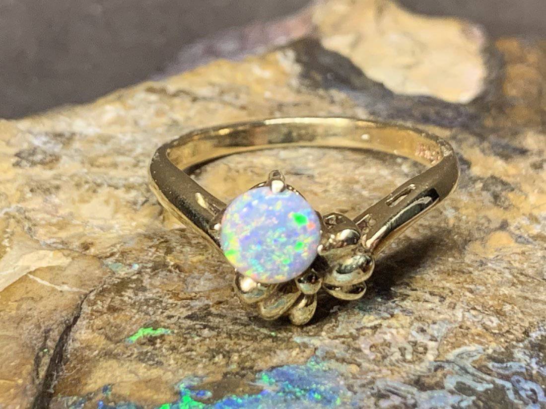 18kt Yellow Gold Black Opal ring - Masterpiece Jewellery Opal & Gems Sydney Australia | Online Shop