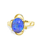 18kt Yellow Gold Black Opal ring - Masterpiece Jewellery Opal & Gems Sydney Australia | Online Shop