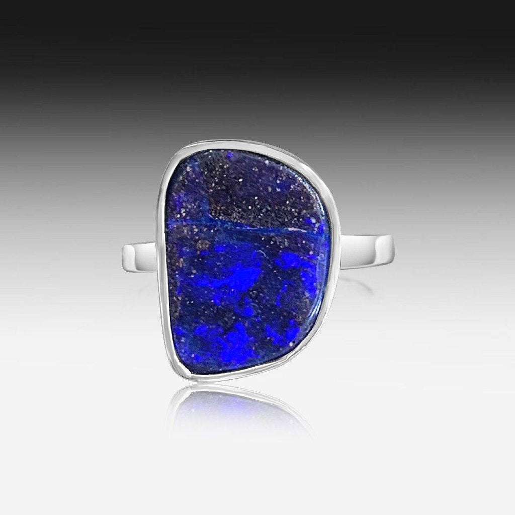 Silver Boulder Opal ring - Masterpiece Jewellery Opal & Gems Sydney Australia | Online Shop