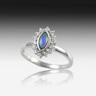 Silver Opal cluster ring - Masterpiece Jewellery Opal & Gems Sydney Australia | Online Shop