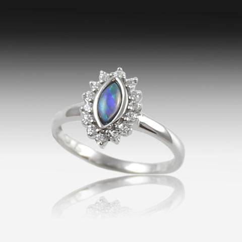 Silver Opal cluster ring - Masterpiece Jewellery Opal & Gems Sydney Australia | Online Shop